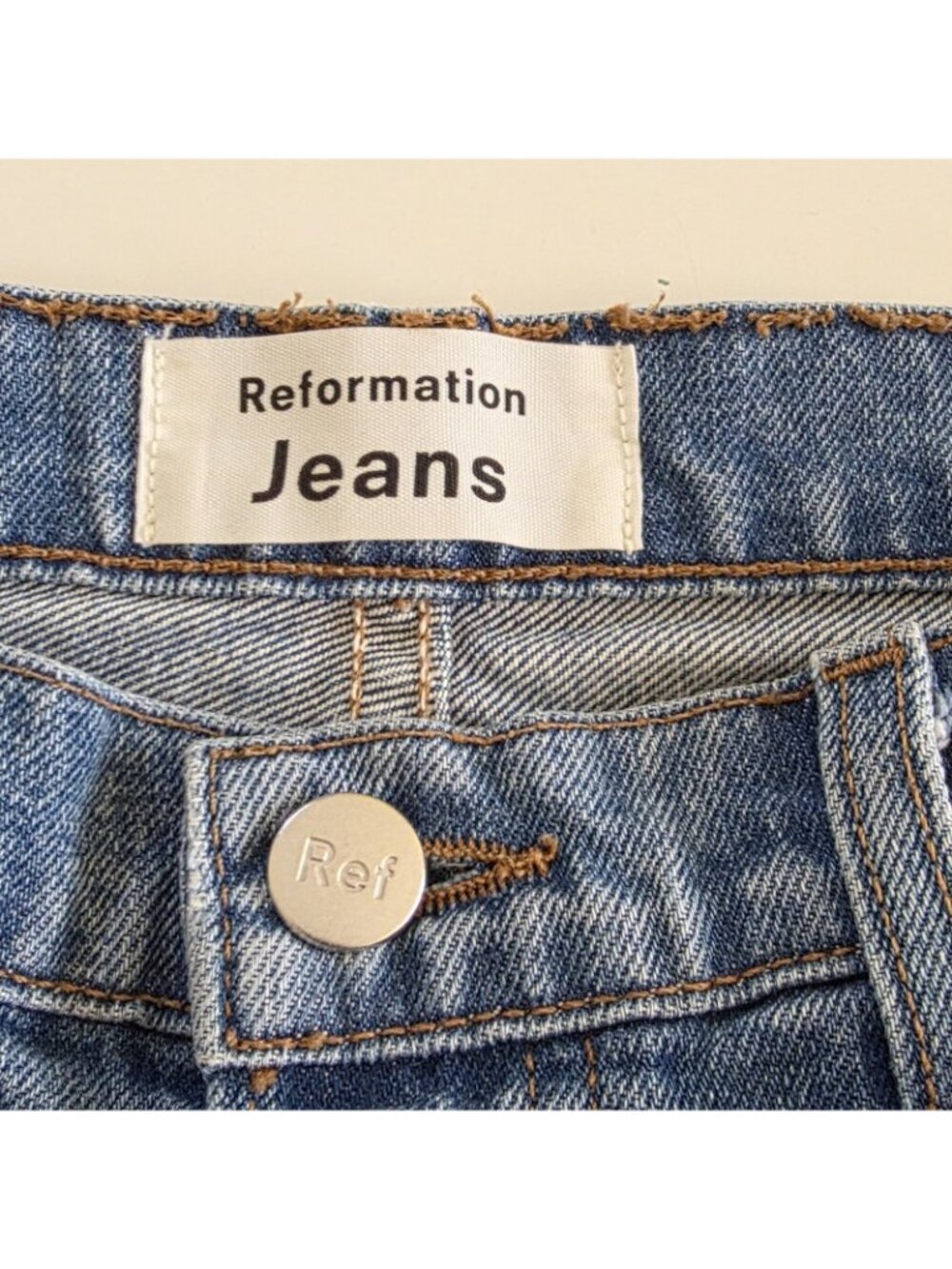 Reformation Cynthia High Relaxed Distressed Jeans 27 Blue Oahu Wash Cotton Edgy - Picture 4 of 16